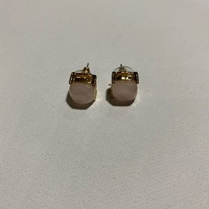 Clear/Rosy Stud Earrings